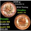 Image 1 : 1928-p Lincoln Cent 1c Grades Gem+ Unc RB