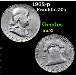 1962-p Franklin Half Dollar 50c Grades Choice AU