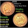 Image 1 : 1909 Indian Cent 1c Grades Choice+ Unc RB