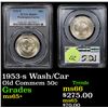Image 1 : PCGS 1953-s Wash/Car Old Commem Half Dollar 50c Graded ms65+ By PCGS