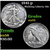 1941-p Walking Liberty Half Dollar 50c Grades Choice AU