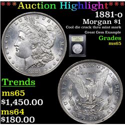 ***Auction Highlight*** 1881-o Morgan Dollar $1 Graded GEM Unc By USCG (fc)