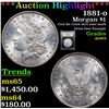 Image 1 : ***Auction Highlight*** 1881-o Morgan Dollar $1 Graded GEM Unc By USCG (fc)