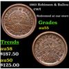 1863 Robinson & Ballou Civil War Token 1c Grades Choice AU