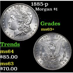 1885-p Morgan Dollar $1 Grades Select+ Unc