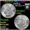 Image 1 : ***Auction Highlight*** 1900-p Morgan Dollar $1 Graded GEM+ Unc By USCG (fc)