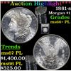 Image 1 : ***Auction Highlight*** 1881-s Morgan Dollar $1 Graded GEM++ PL By USCG (fc)