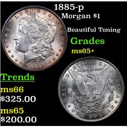 1885-p Morgan Dollar $1 Grades GEM+ Unc