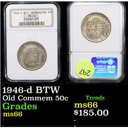 NGC 1946-d BTW Old Commem Half Dollar 50c Graded ms66 By NGC