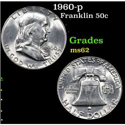 1960-p Franklin Half Dollar 50c Grades Select Unc