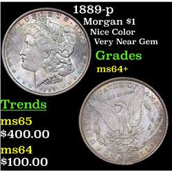 1889-p Morgan Dollar $1 Grades Choice+ Unc