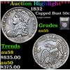 Image 1 : ***Auction Highlight*** 1832 Capped Bust Half Dollar 50c Graded Choice AU By USCG (fc)