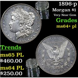 1896-p Morgan Dollar $1 Grades Choice Unc+ PL