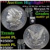 Image 1 : ***Auction Highlight*** 1878-p 7tf Hit list 40 Vam 188 Morgan Dollar $1 Graded GEM+ PL By USCG (fc)