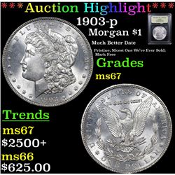 ***Auction Highlight*** 1903-p Morgan Dollar $1 Graded GEM++ Unc By USCG (fc)