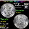 Image 1 : ***Auction Highlight*** 1898-p Morgan Dollar $1 Graded GEM+ Unc By USCG (fc)