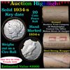 Image 1 : ***Auction Highlight*** Full solid date 1934-s Peace silver dollar roll, 20 coins (fc)