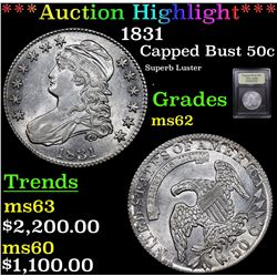 ***Auction Highlight*** 1831 Capped Bust Half Dollar 50c Graded Select Unc By USCG (fc)