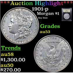 ***Auction Highlight*** 1901-p Morgan Dollar $1 Graded Select AU By USCG (fc)