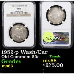 NGC 1952-p Wash/Car Old Commem Half Dollar 50c Graded ms66 By NGC