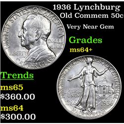 1936 Lynchburg Old Commem Half Dollar 50c Grades Choice+ Unc