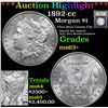 Image 1 : ***Auction Highlight*** 1892-cc Morgan Dollar $1 Graded Select+ Unc By USCG (fc)