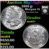 Image 1 : ***Auction Highlight*** 1891-p Morgan Dollar $1 Graded Select+ Unc By USCG (fc)