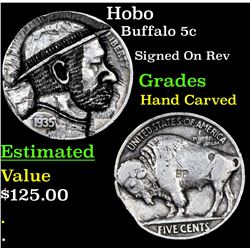 Hobo Buffalo Nickel 5c Grades Hand Carved