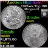 Image 1 : ***Auction Highlight*** 1882-o/s Top 100 Morgan Dollar $1 Graded Select Unc By USCG (fc)