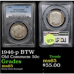 PCGS 1946-p BTW Old Commem Half Dollar 50c Graded ms65 By PCGS