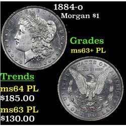 1884-o Morgan Dollar $1 Grades Select Unc+ PL