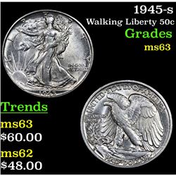 1945-s Walking Liberty Half Dollar 50c Grades Select Unc