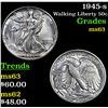 Image 1 : 1945-s Walking Liberty Half Dollar 50c Grades Select Unc