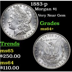 1883-p Morgan Dollar $1 Grades Choice+ Unc