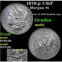 1878-p 7/8tf Morgan Dollar $1 Grades Select Unc