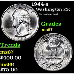 1944-s Washington Quarter 25c Grades GEM++ Unc