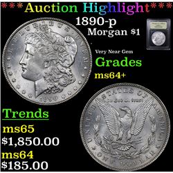 ***Auction Highlight*** 1890-p Morgan Dollar $1 Graded Choice+ Unc By USCG (fc)