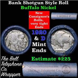 Buffalo Nickel Shotgun Roll in Old Bank Style 'Bell Telephone'  Wrapper 1920 & d Mint Ends