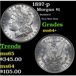 1897-p Morgan Dollar $1 Grades Choice+ Unc