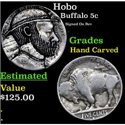 Hobo Buffalo Nickel 5c Grades Hand Carved