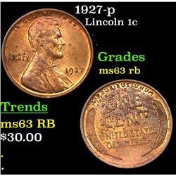 1927-p Lincoln Cent 1c Grades Select Unc RB