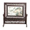 Image 1 : Framed Chinese landscape painted on porcelain.
