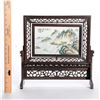 Image 8 : Framed Chinese landscape painted on porcelain.