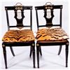 Image 13 : Four Ebonized side chairs.