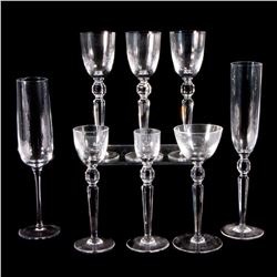 15 crystal glasses. *