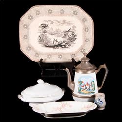 A collection of 19th century porcelain, etc.