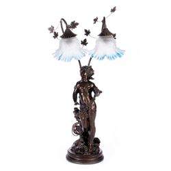 Cast bronze table lamp.