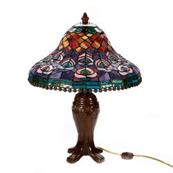 Art glass desk lamp.