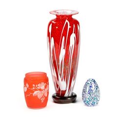 Three pieces of Art Glass.