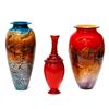 Image 1 : Three Art Glass vases.